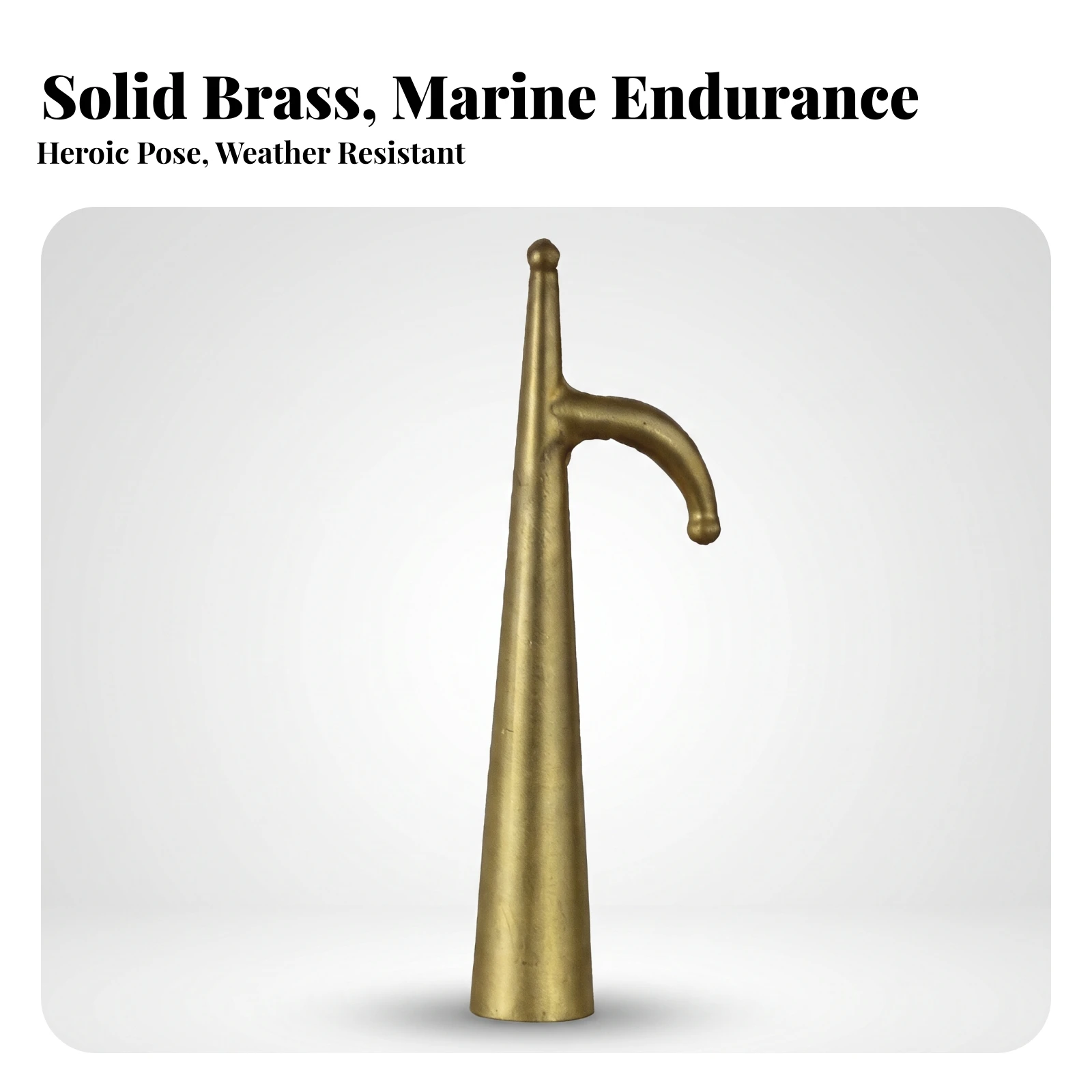 Boat Hook Head Brass-Gold Tapered Boat Hook Docking Stick Heavy Duty Hardware Metal for Boaters, Boats, Yachts