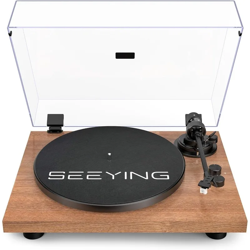 

Turntable Belt-Drive Record Player with Bluetooth Output, Vinyl Player Support 2 Speed Variable Pitch Control
