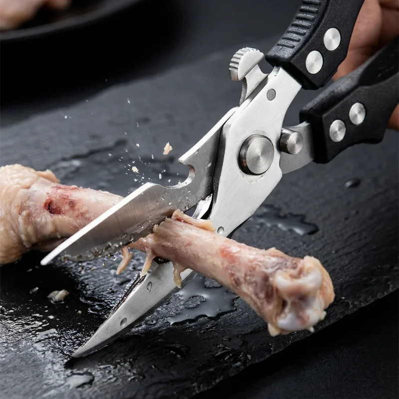 2PC Heavy Duty Stainless Steel Kitchen Scissors Professional Ergonomic Bone Cutter for Chicken Duck Fish Shears Multi-Functional