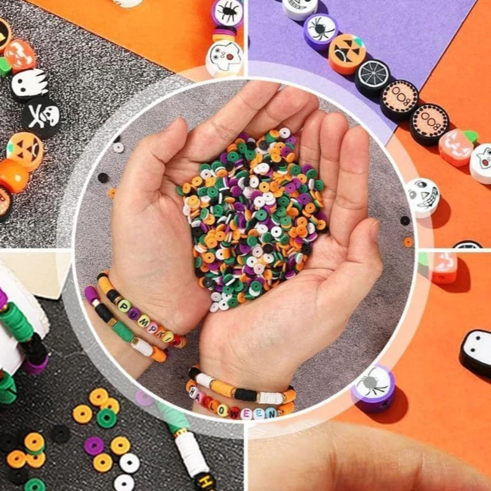 2025 جديد Hot البيع 2086 قطعة هالوين مطرز مجموعة سوار صنع عدة البرية شعبية شبح اليقطين الخفافيش قلادة عدة DIY بها بنفسك مجوهرات #3