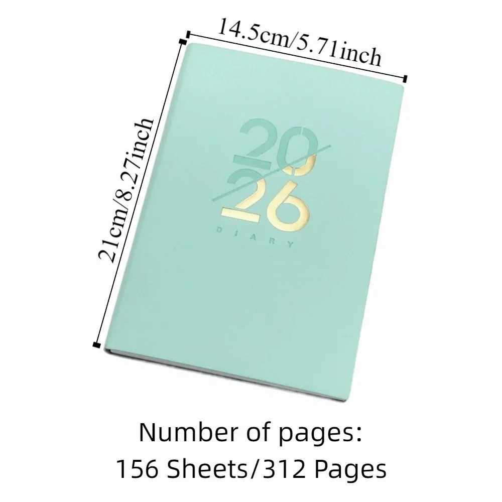 الإنجليزية 2026 جدول مخطط المفكرة إشارة مرجعية مقاومة للاهتراء 365 يومًا كفاءة دفتر ورق سميك بسيط