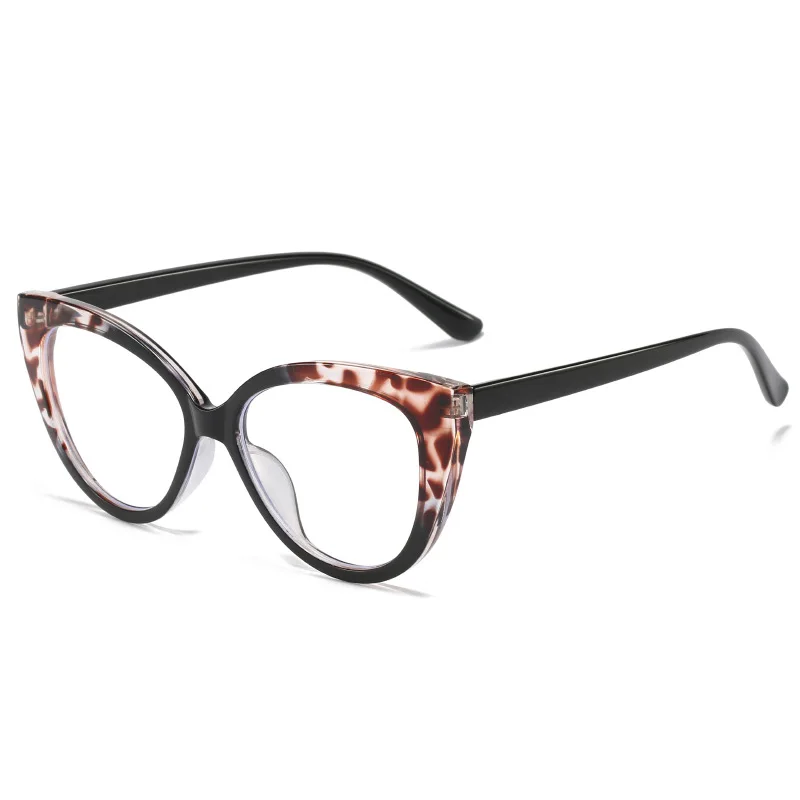 Modische Cat-Eye-Brille mit Blaulichtfilter für Damen |   Zweifarbiger Schildpatt-Rahmen |   Leichte Brillen mit klaren Gläsern