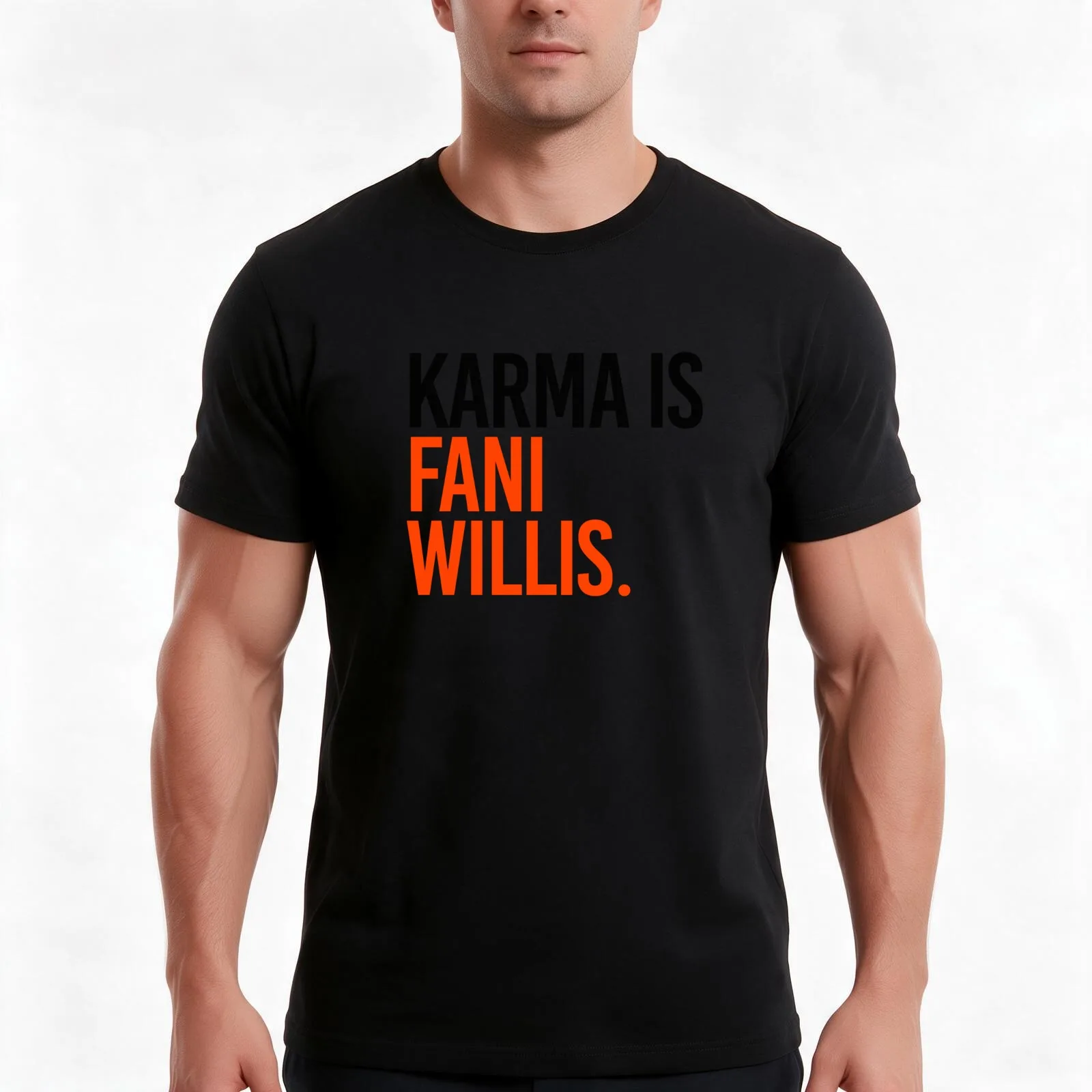 Karma is Fani Willis T-Shirt, Summer Casual Cotton Tee, Oversized Streetwear Tops, Vintage Graphic Print, Loose Fit Short Sleeve