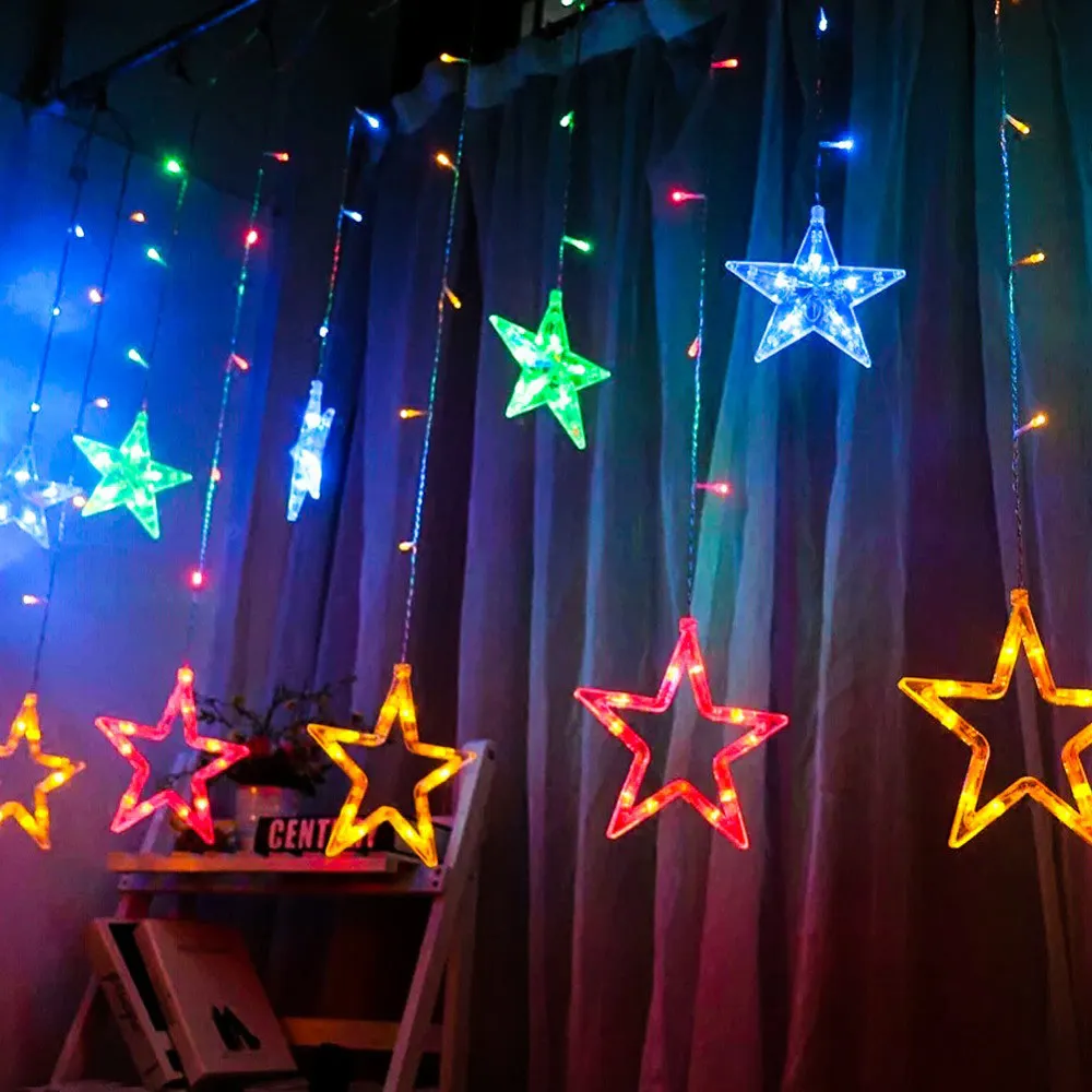 Christmas Led Fairy Light String 3M Window Curtain Garland RGB Remote Control For New Year Bedroom Decoration Outdoor Plug