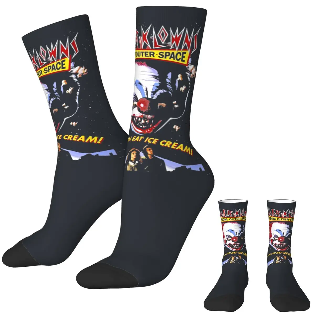 Killer Klowns From Outer Space Socks movie Harajuku Stockings Men Medium Soft Outdoor Sports Socks Winter Design Anti Skid Socks