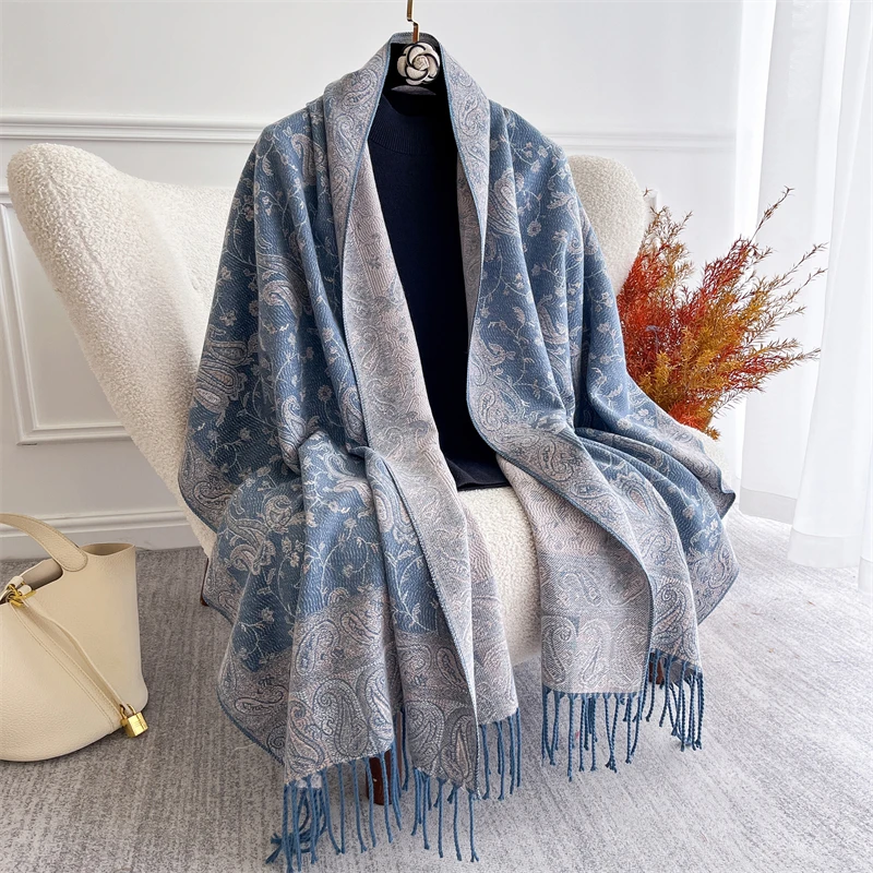 Luxury Brand Autumn Cashmere Shawl Women Wrap Warm Winter Jacquard Pashmina Scarves Design Print Female Foulard Stoles Scarf