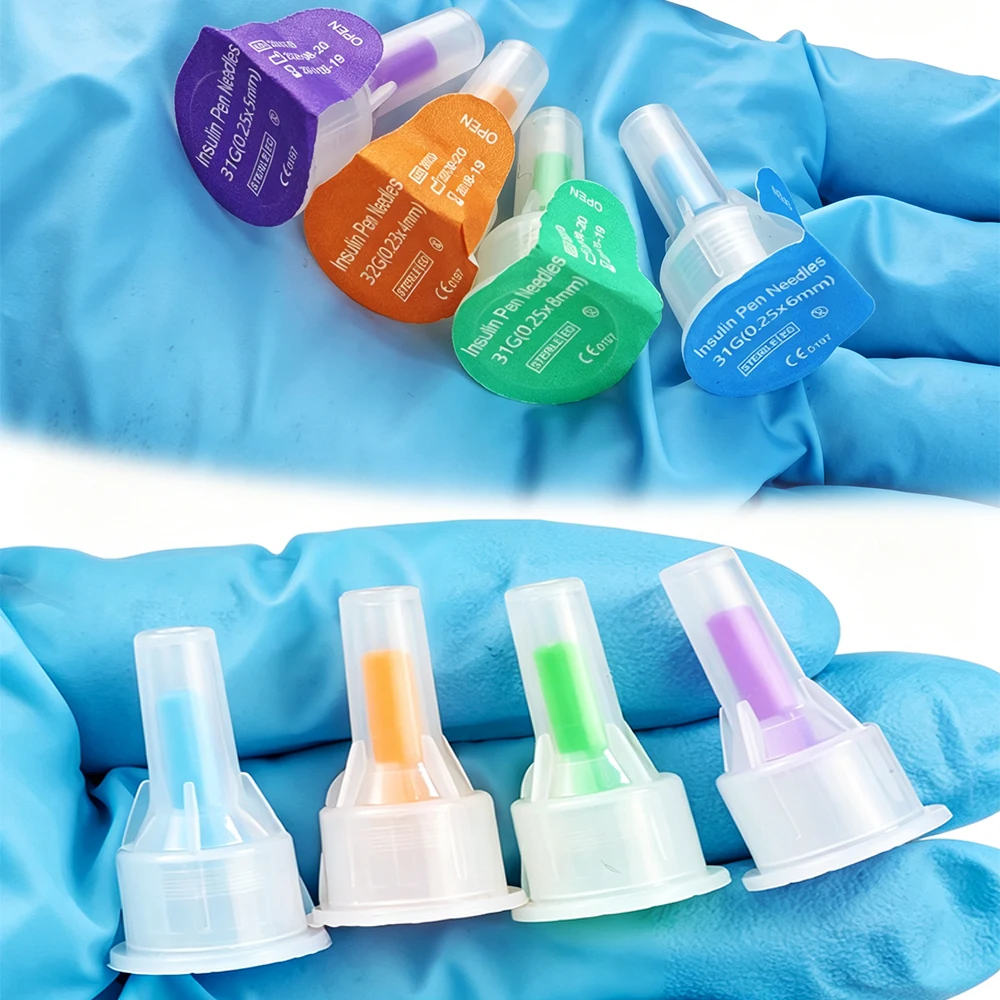 100 Stück Insulin-Nadeln-Set 32G 4mm 31G 5/6/8mm Einweg-Universal-Injektionsstiftnadeln, Diabetes-Pflege – Detail 6
