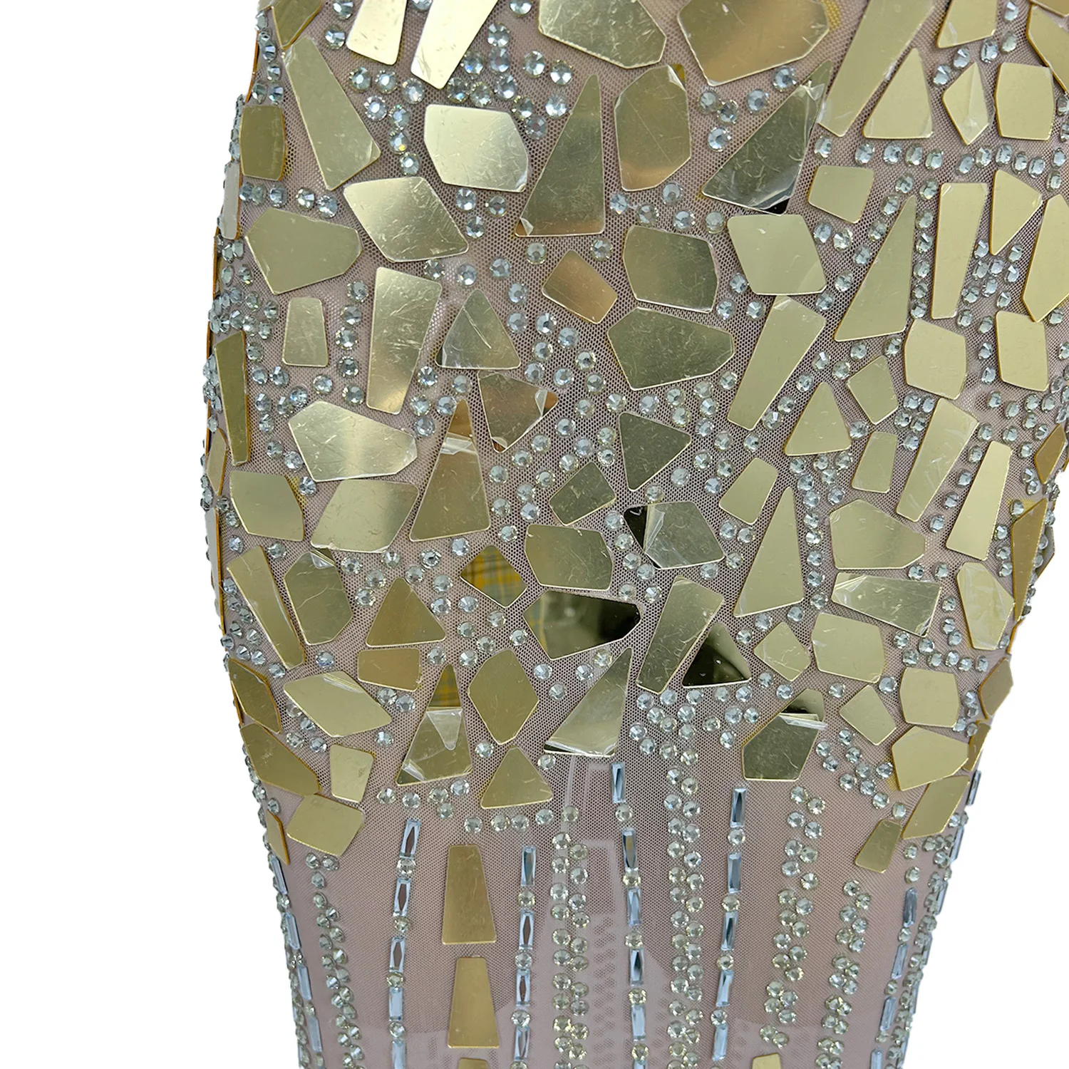 ชุดราตรีเดรสยาวปักเลื่อมและคริสตัลแบบไร้สายสำหรับงานพรอม งานเลี้ยงอาหารค่ำ งานกาล่าดินเนอร์ หรืองานเลี้ยงในคลับ ไซส์ใหญ่สำหรับผู้หญิง