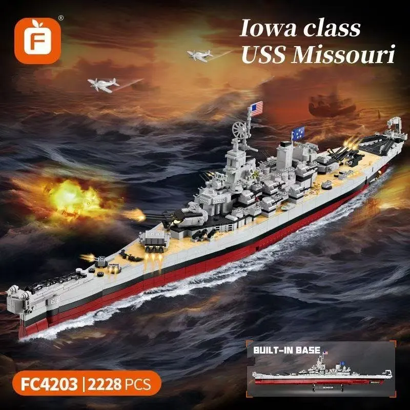 2228+ peças FC4230 Blocos de Montar Militares Navios de Guerra Classe Iowa USS Missouri Navio de Batalha Blocos de Construção MOC Brinquedo Clássico para Meninos Presente