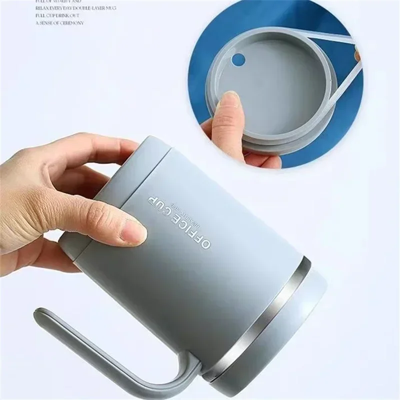 500ml 304 Stainless Steel Vacuum Mug Cup Thermosmug With HandleTea Milk Coffee Leak-Proof Thermos Bottle Water Bottle For Gift