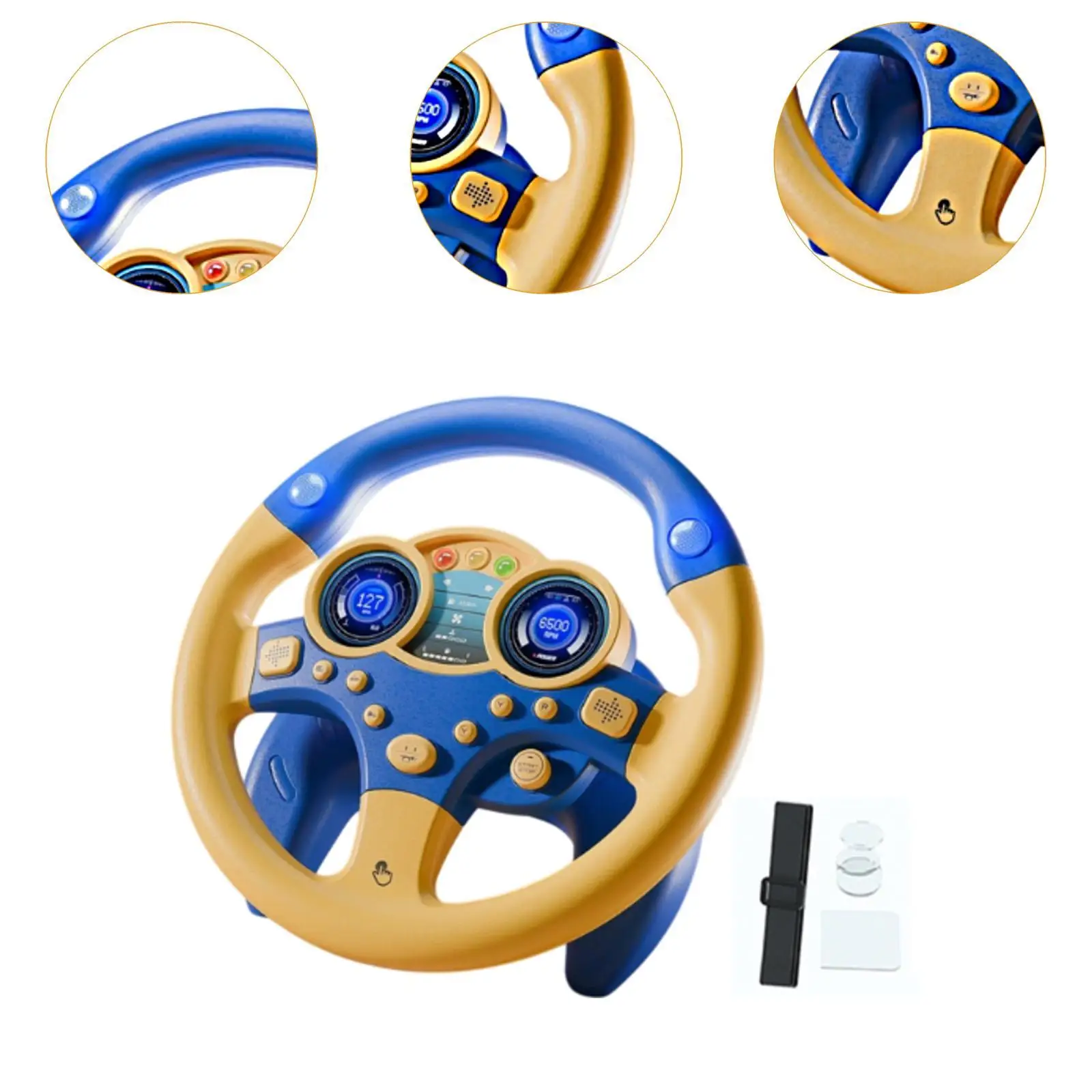 Simulação de volante simulado controlador de condução brinquedo de som crianças simulador de condução brinquedo para role play interação crianças