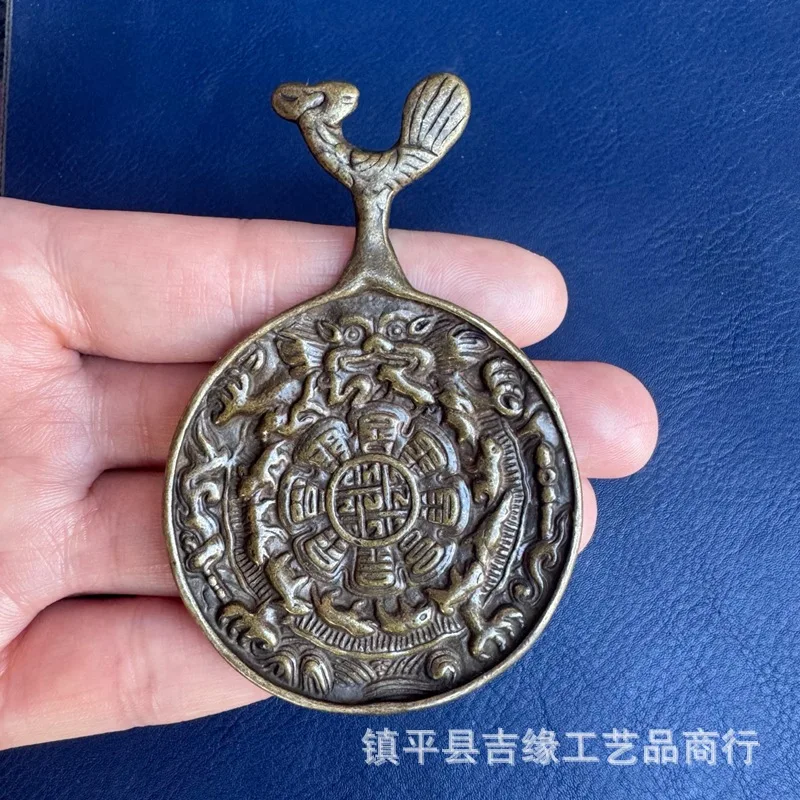 -style Lima copper nine-palace with the twelve zodiac signs, portable waist pendant, Tibetan Buddhist amulet