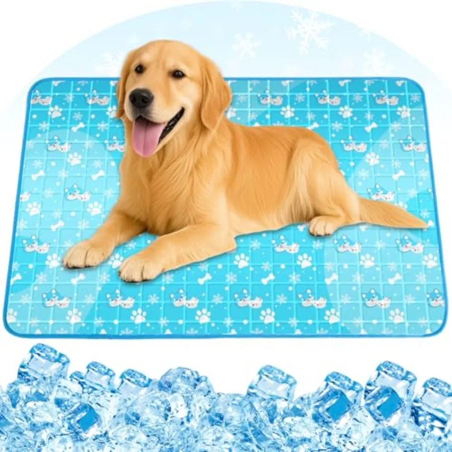 Dog Cooling Mat, Pet Cooling Mat with Non-Toxic Solid Gel, Self-Cooling Pad for Dogs, Waterproof, Durable Cooling Bed for Indoo