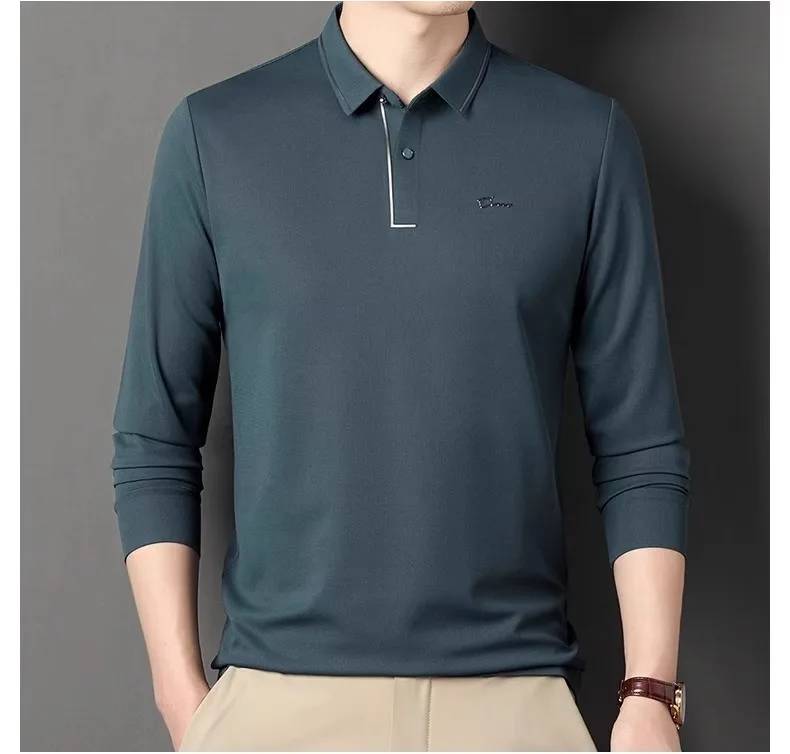 Polo de algodão puro bordado masculino, picolé, casual, respirável, negócio, venda quente, novo, verão