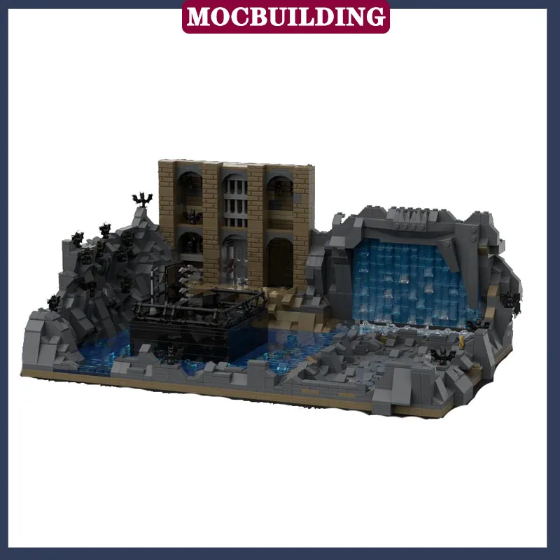 MOC Manor Batchave Waterval Model Bouwstenen Batmobile Assemblage Film Serie Collectie Speelgoed Geschenken