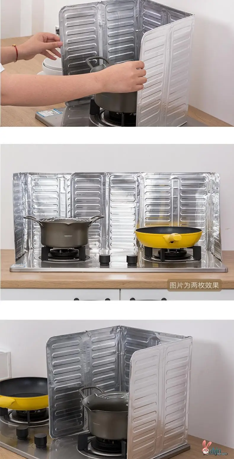 Öl Schallwand Küche Werkzeuge Kochen Anti-spritzwasser Öl Rauch Wärmedämmung Platte Hohe Temperatur Widerstand Aluminium Folie Schallwand – Detail 9