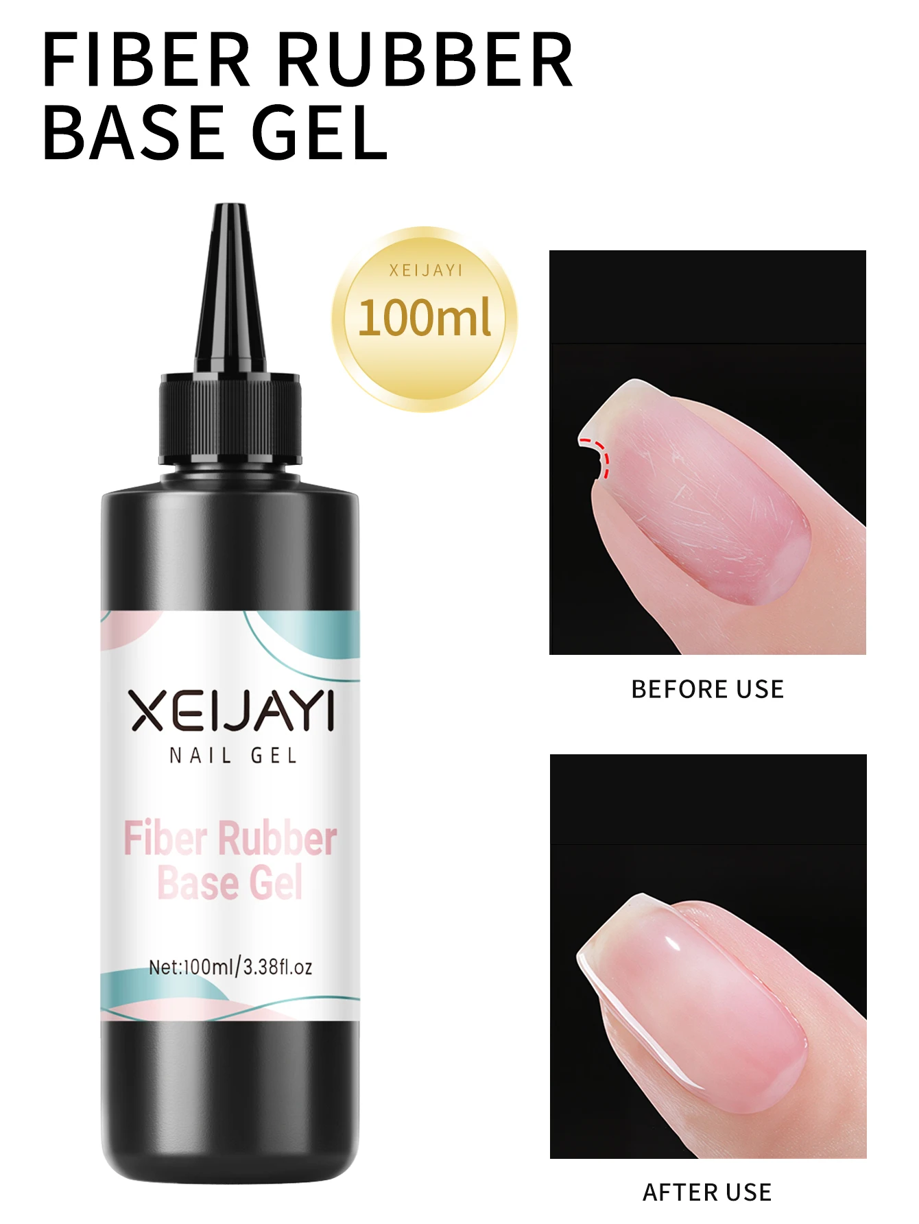 XEIJAYI 1Pc 100ml Fiber Nail Repair Gel, Suitable for Transparent Nail Breaking Gel, Which Requires UV LED