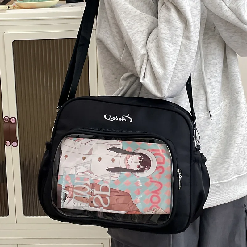 

Richme Casual Nylon Ita Bag Female DIY Anime Badge Multifunctional Backpacks Harajuku Students Subculture Crossbody Bolso Mujer