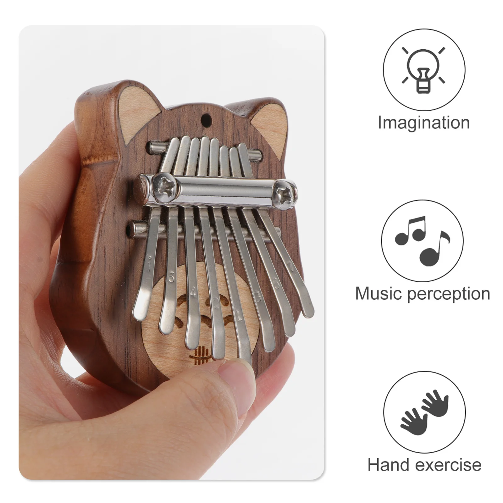 

Kalynba Finger Piano Beginner Instrument 8-key Thumb Small Mini Wood Kalimba for Beginners Music Portable