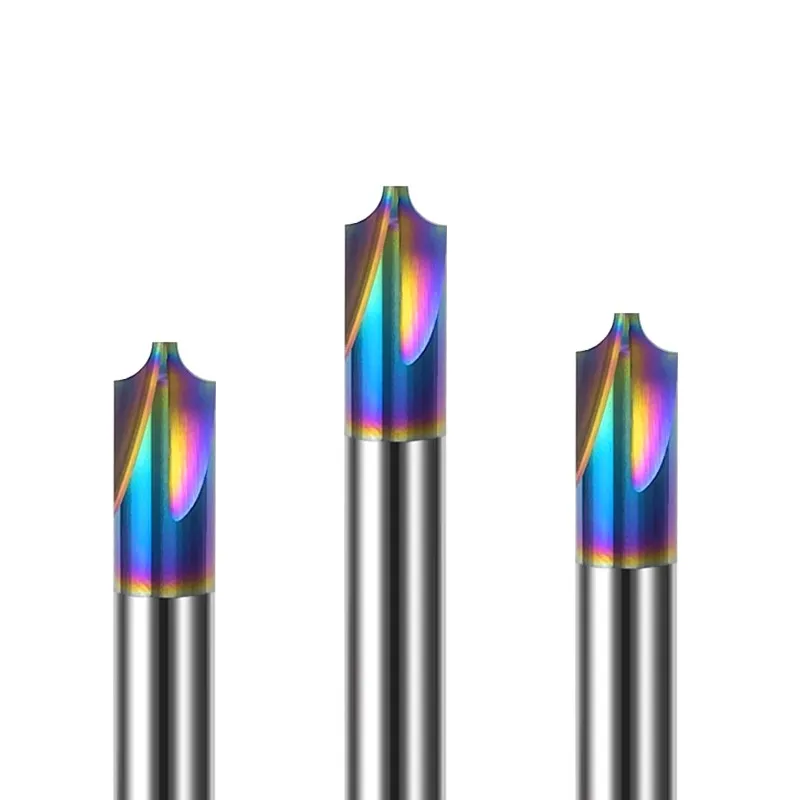 AZZKOR Tungsten Steel Colorful Coating HRC60 4-Flute Internal R Milling Cutter For Aluminum CNC Machining Center End Mill Tools