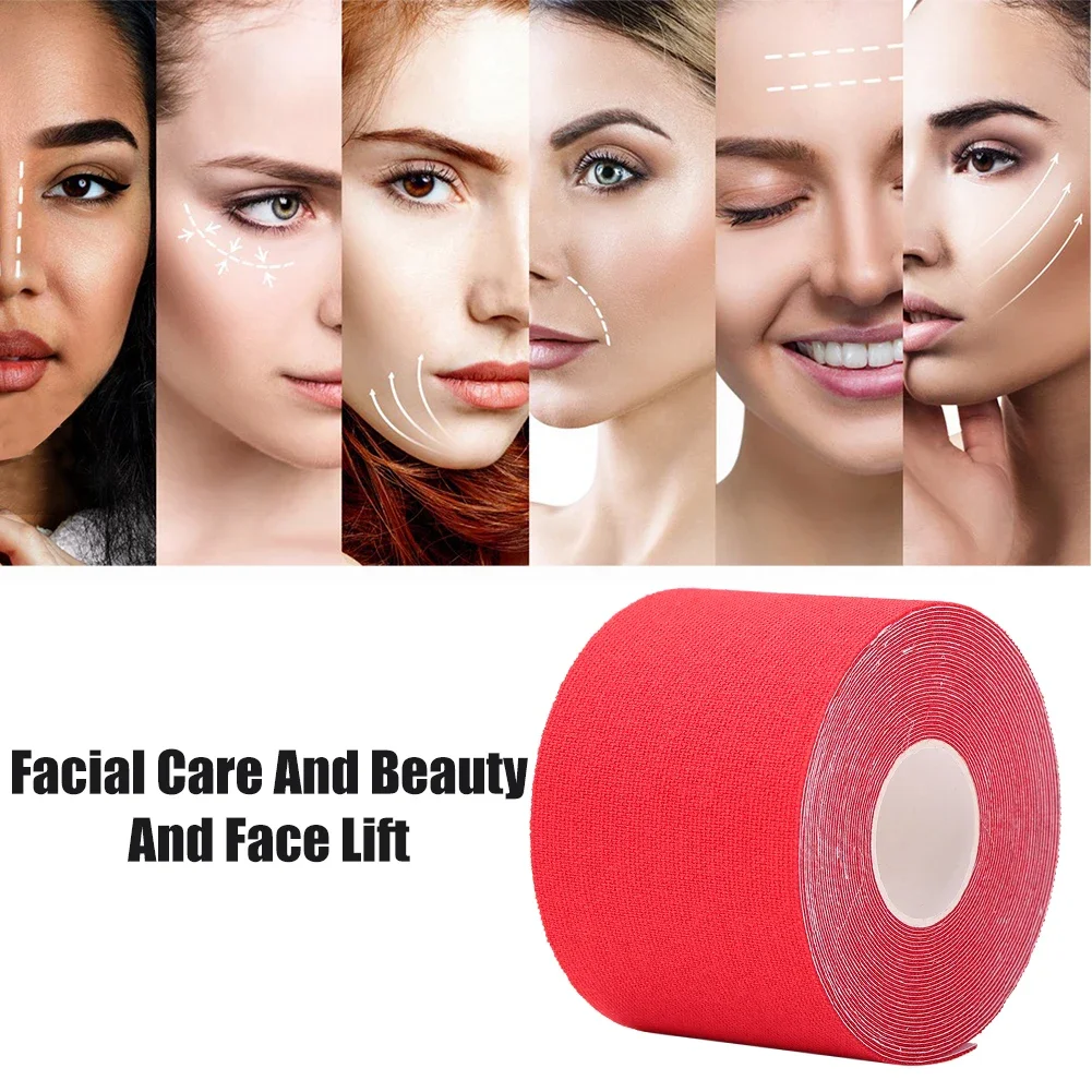 5 ซม.x 5M Face Lifting เทปสําหรับใบหน้า V Line คอตา Lifting ริ้วรอย Remover สติกเกอร์เทป Facial Skin Care เครื่องมือผ้าพันแผลยืดหยุ่น