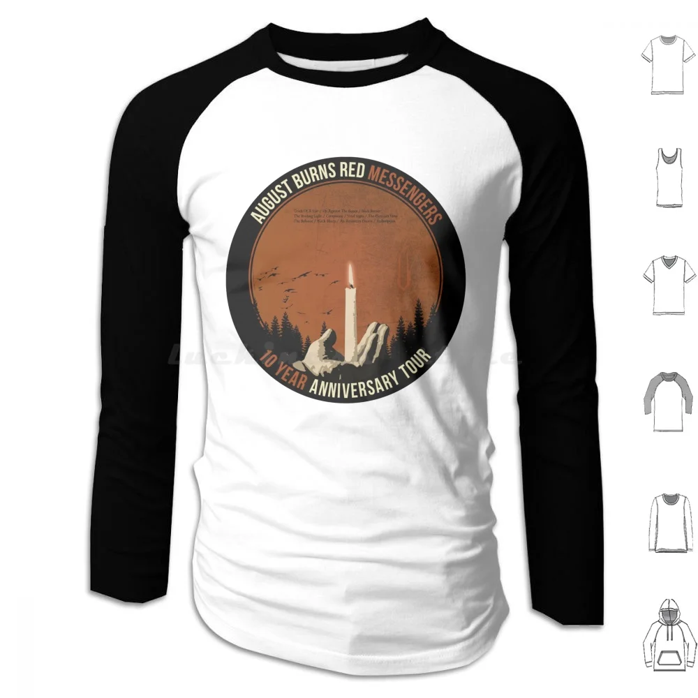 

August Burns Красные 10-летние толстовки-мессенджеры с длинным рукавом August Burns Red Metalcore Messengers 10-летний тур Металл