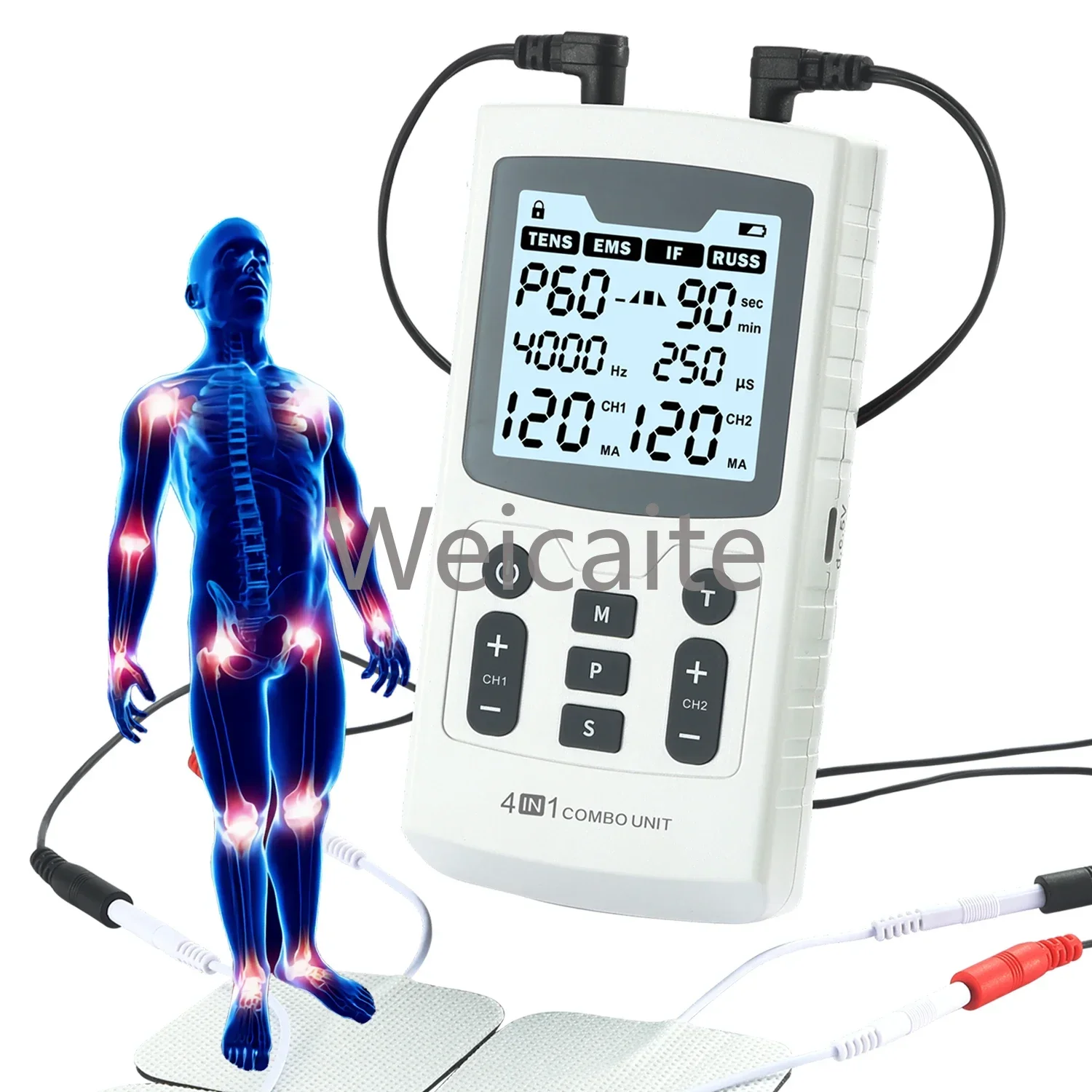 4 in 1 Combo Therapy Professional Recovery Equipment RUSS IFT TENS EMS Unit for Hospital Clinic Simple Operation