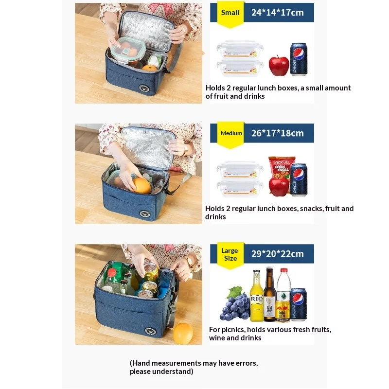 Thermal Insulation Portable Lunch Box Bag with Rice Thickened Meal Bag Oxford Cloth Bento Bag for Picnics And Work