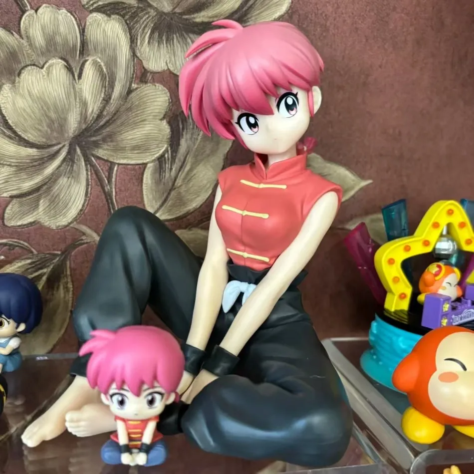 10CM In Stock Ranma 1/2 Tendou Akane Ranma PVC Anime Figure Periphery Kawaii Sitting Toys Desktop Car Ornaments Model Gifts
