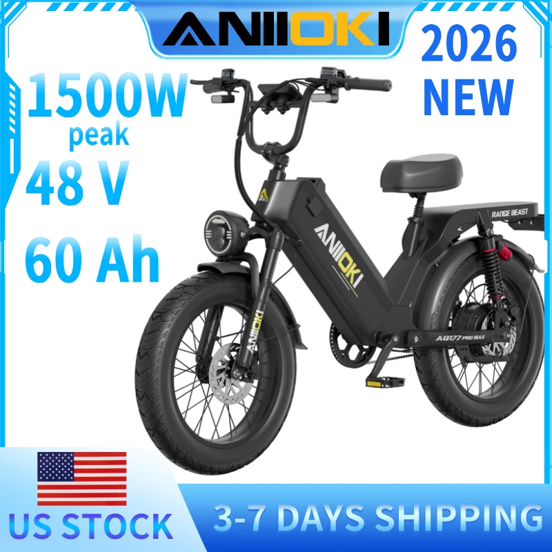 

Электровелосипед ANIIOKI AQ177, 48В, 60Ач, 1500Вт, 31 миль/ч, длительное время работы от батареи, многофункциональный, с широкими шинами 20"*4"