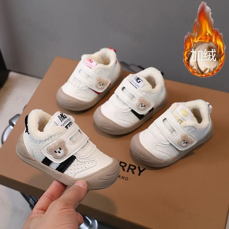 

Baby Cotton Shoes Warm Plush Casual Sneakers 2025 Autumn Winter New Fashion Soft Sole Toddler Kids Comfortable Sport Shoes