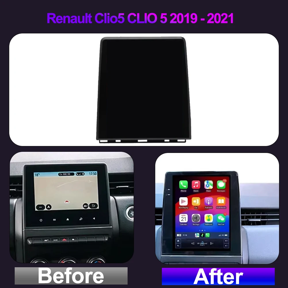 For Renault Clio 5 CLIO 5 2019 - 2021 Car Radio Carplay Navigation Stereo Android Auto Screen Bluetooth GPS Multimedia Player