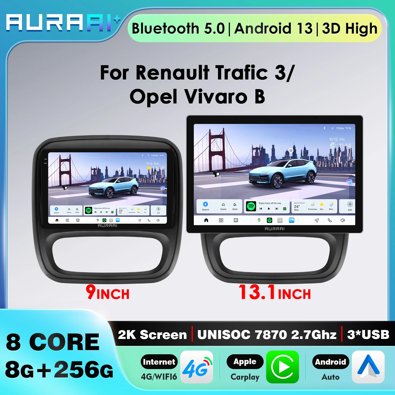 

Автомобильный радиоприемник 8G + 256G Android для Renault Trafic 3 Opel Vivaro B Carplay GPS 2K Экран Мультимедийный видеоплеер Навигация DSP