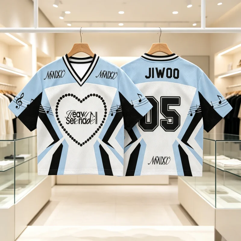 2026 New Kpop Fans NMIXX Heavy Serenade Album Jerseys Street Wear Outdoor Casual Sportswear  Quick Drying Beach Surfing