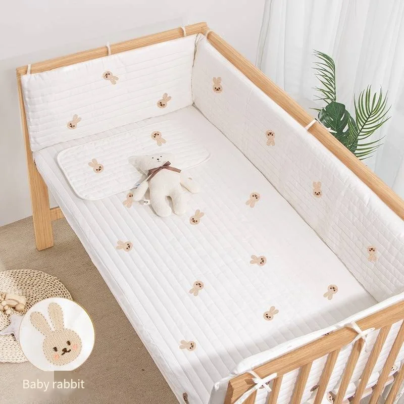 200*50cm Baby Crib Fence Cotton Bed Protection Railing Thicken Bumper One-piece Crib Around Protector Baby Room Decor