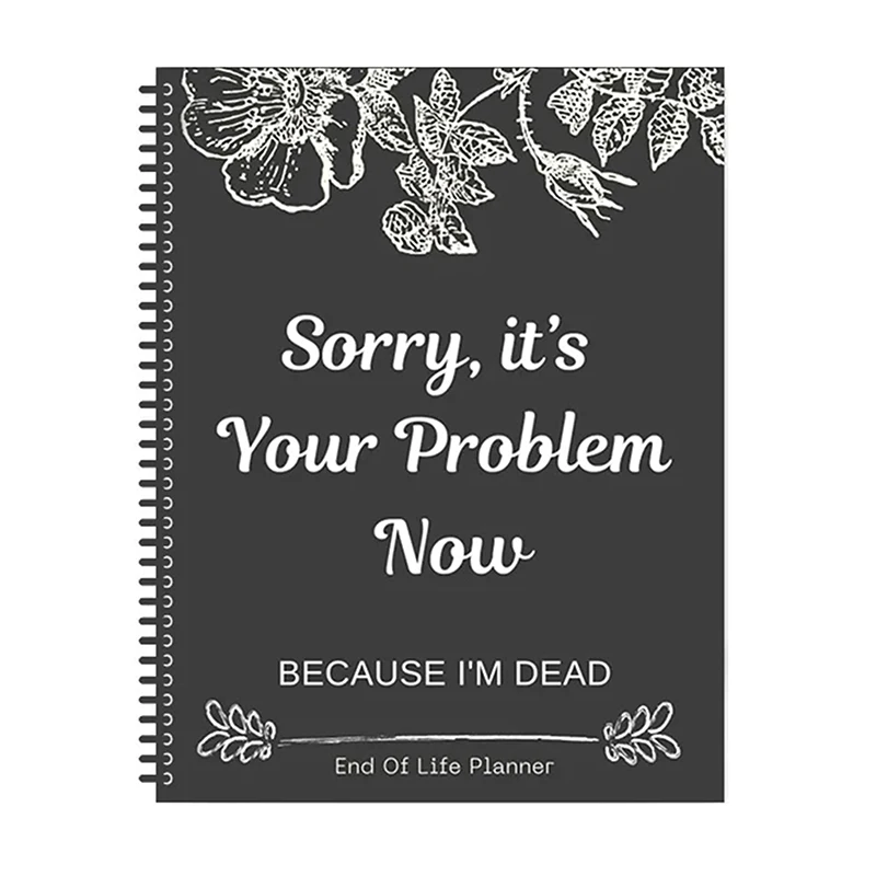 Planificador divertido del final de la vida, organizador del final de la vida, libro de trabajo