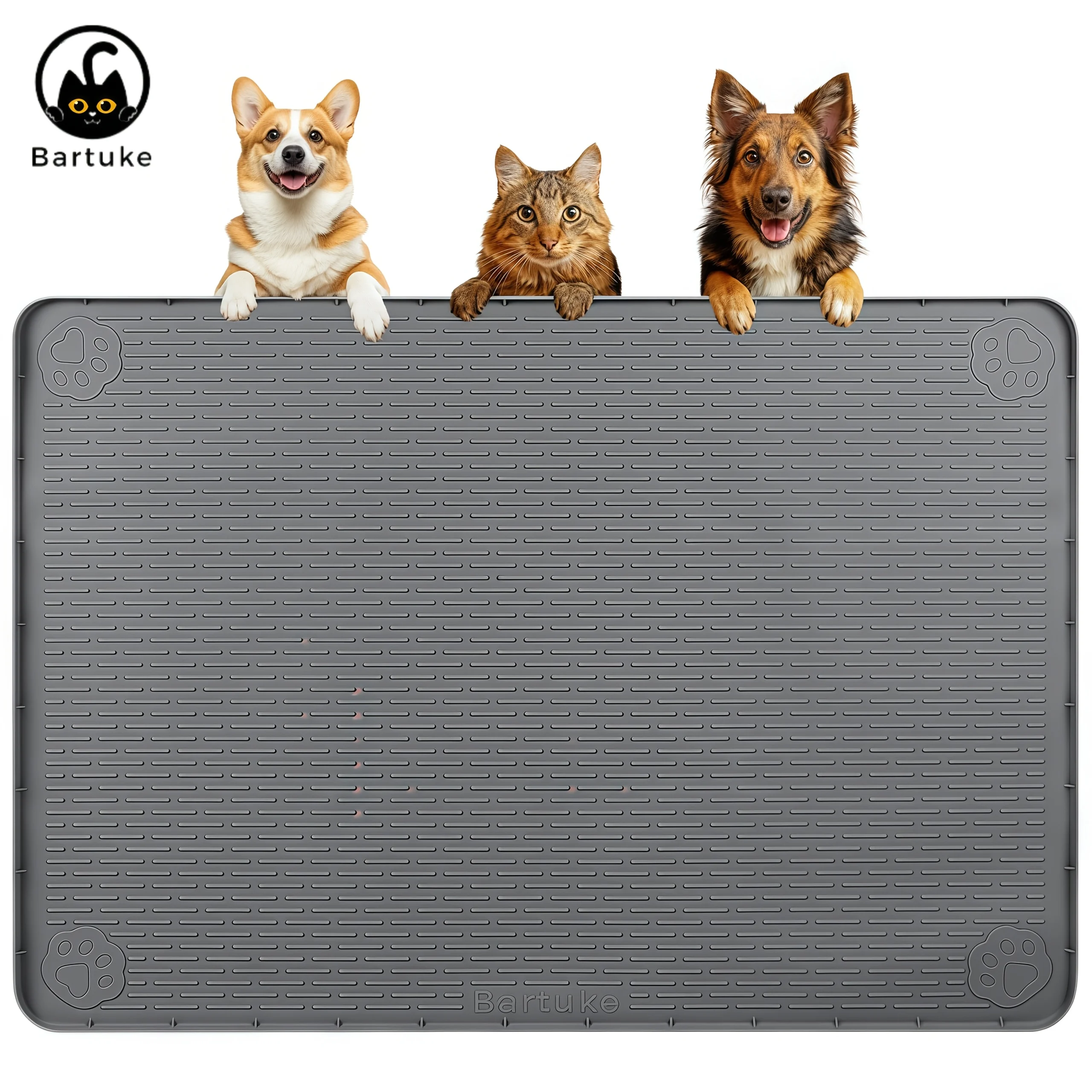 

Коврик для кошачьего туалета, очень большой, 40 x 28 дюймов, силиконовый, для сбора наполнителя, предотвращает его рассыпание, мягкий для кошачьих лап, легко чистится (D)