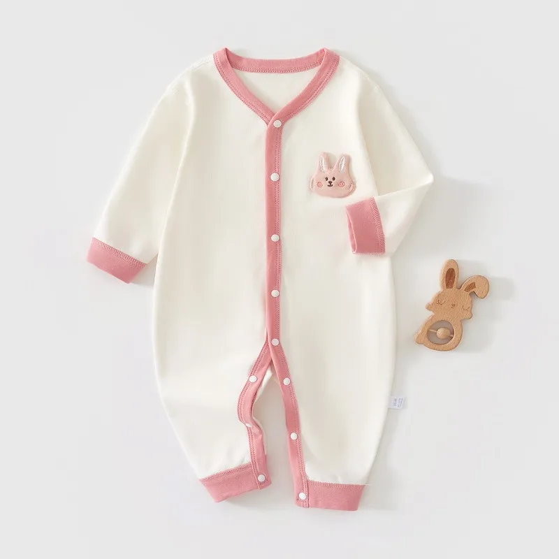 Baby Onesies, Spring and Autumn Newborn Clothes, Men's and Women's Children's Autumn Styles, Bottomed Pure Cotton Romper Pajamas
