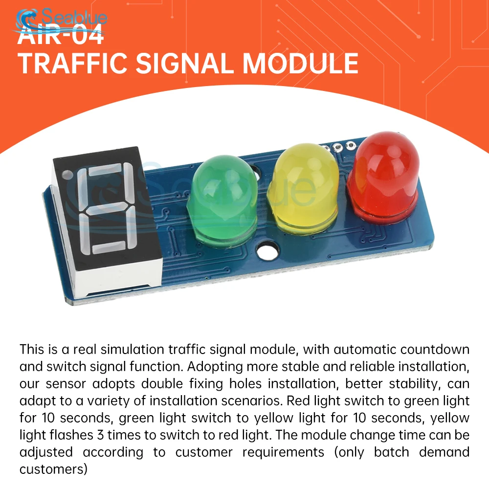 Mini 3.3-5V Traffic Light LED Display Module for Arduino Red Yellow Green LED RGB-Traffic Light for Traffic Light System Model