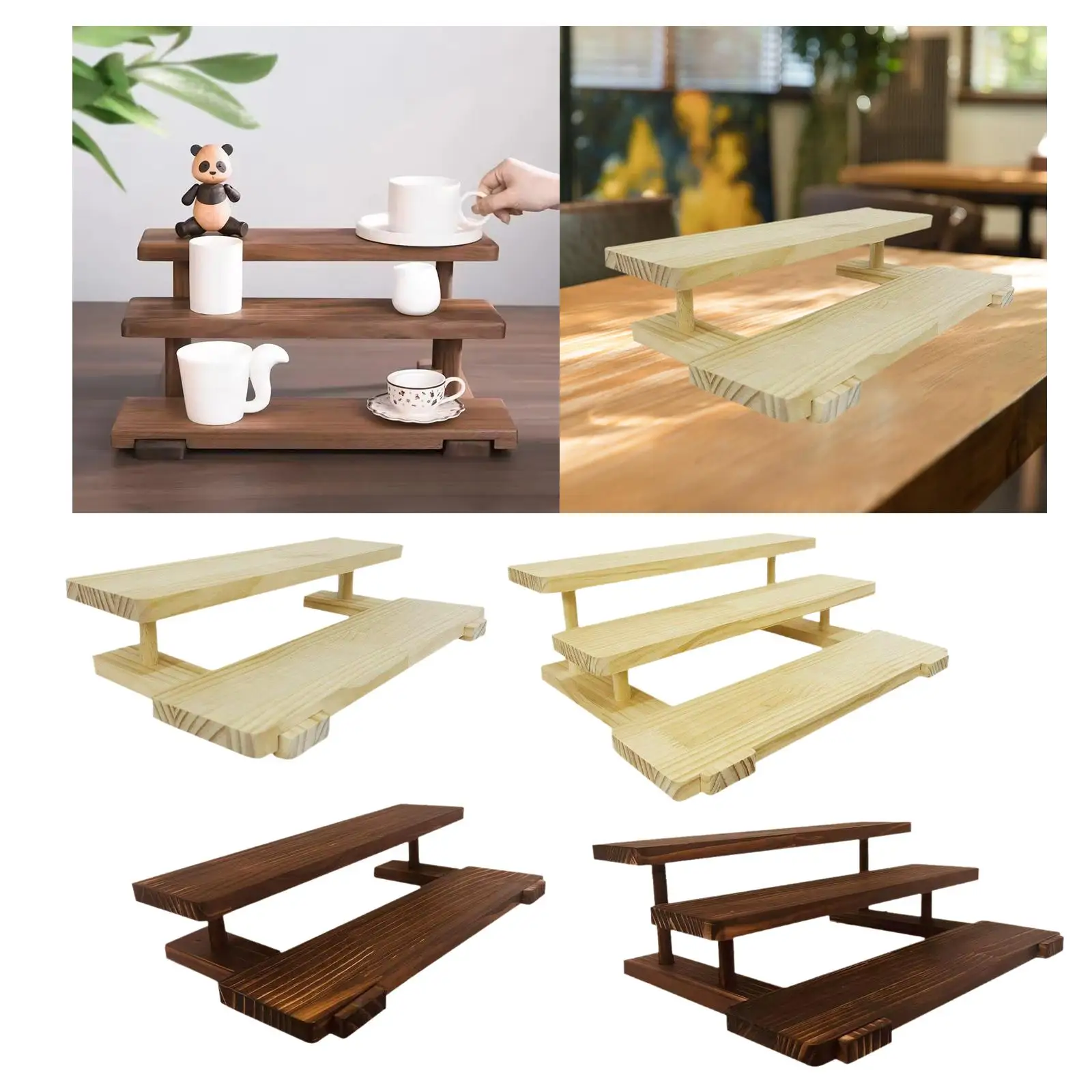 

Wood Display Riser Collectibles Display Stand for Toys Figurines Office