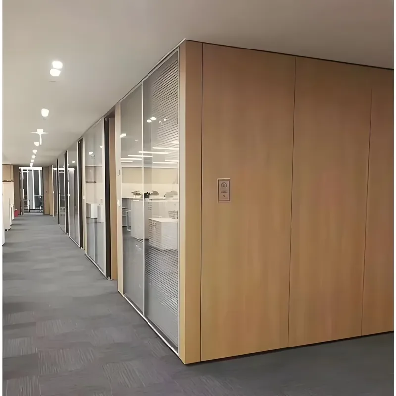 Modular Interior Office Wooden Demountable Wall Partition Privacy Solid Wall Steel Plate Partition System