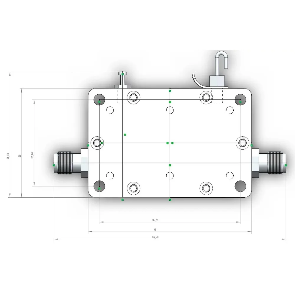 Amplificador de banda ancha LAN RF, 10Mhz-10Ghz, 40DB, ganancia P1dB = 20dBm, amplificador de bajo ruido para mezclador de Radioaficionado, receptor de unidad de señal