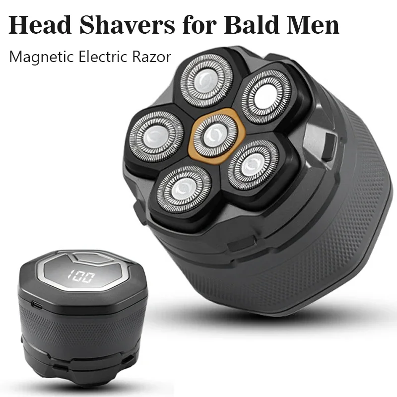 Head Shaver for Bald Men Rechargeable Electric Razor Waterproof Hypoallergenic Wet Dry Head and Face Shaver for Men Grooming Kit