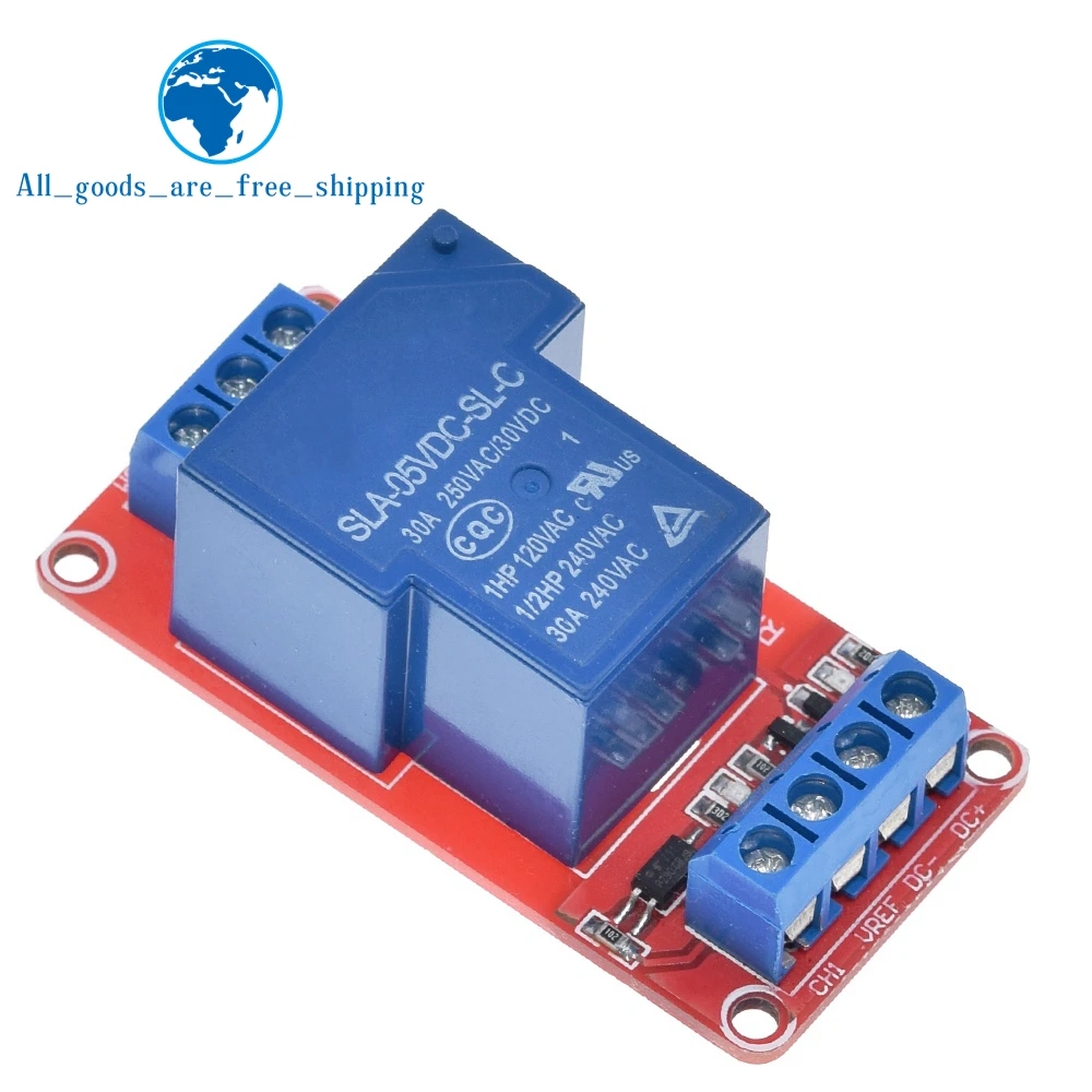 1/3PCS 5V 30A Two-way isolation relay module High/low level trigger 5V 30A 1-Channel Relay Module+Electronic With Optocoupler