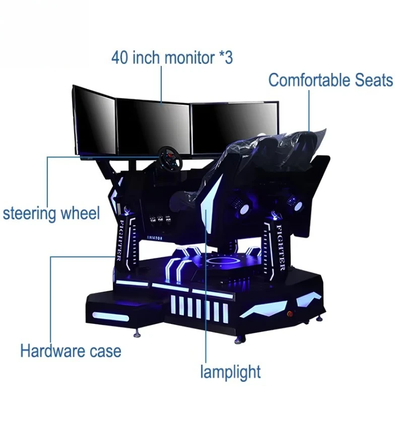 منصة الحركة الكهربائية ثلاثة شاشات 3 محاور مغامرة VR سباق السيارات محاكي لمركز التسوق العام الداخلي/الخارجي #5