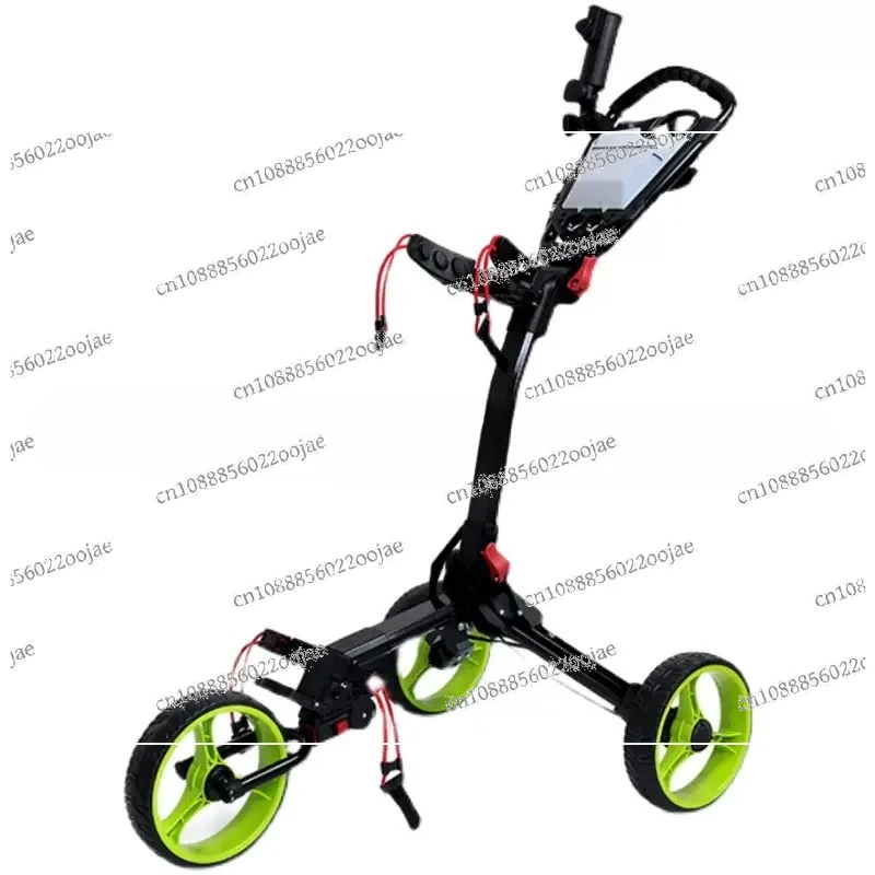 Golf Bag Trolley Foldable Three-Wheel Golf Tricycle Water Supply Cup Holder Umbrella Bucket Handbrake Golf Supplies