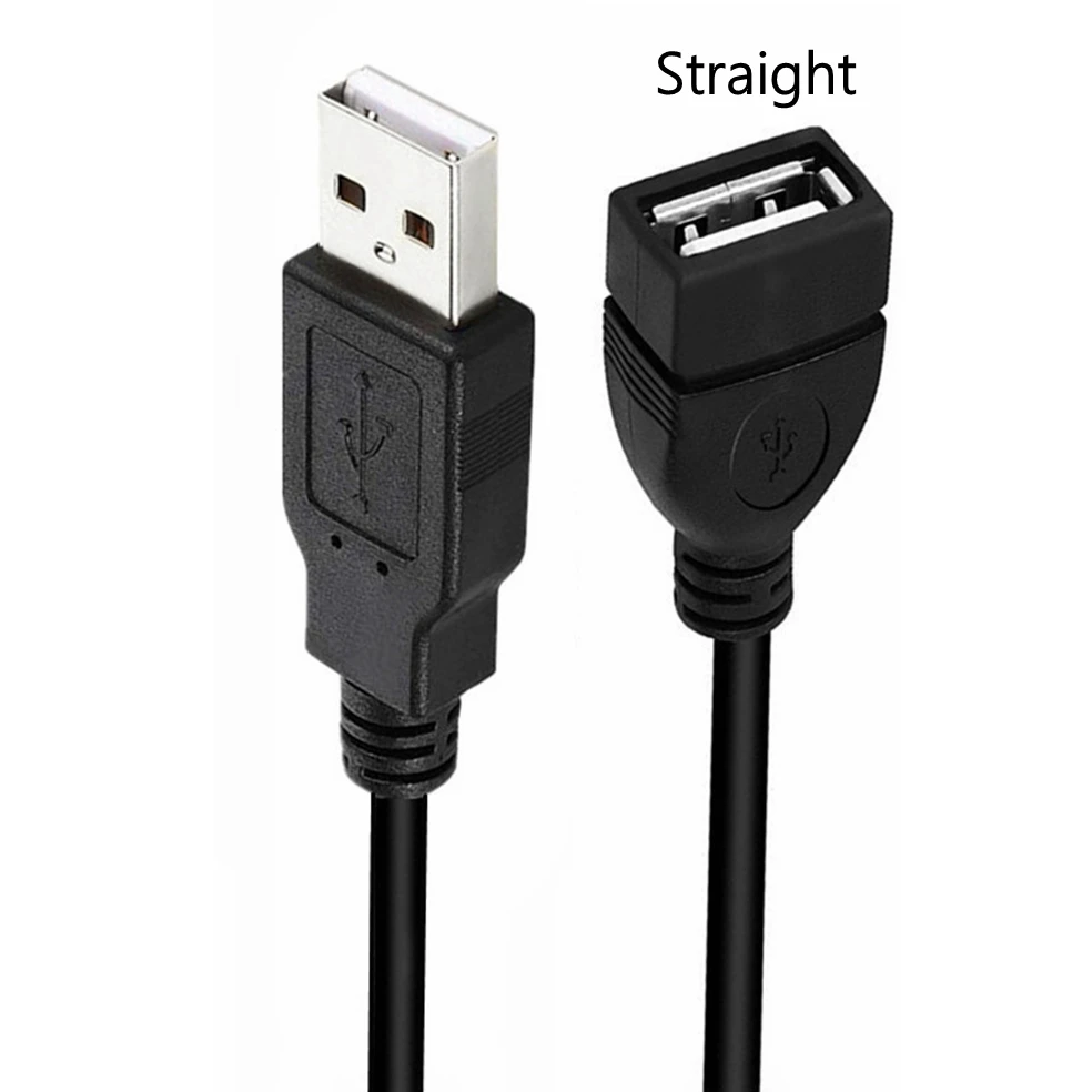 USB Male To Female Male Adapter Extension Cable Fast Charging Data Double 90 Degree Left Right Up Down Angle Cord 0.1m 0.25m 1m