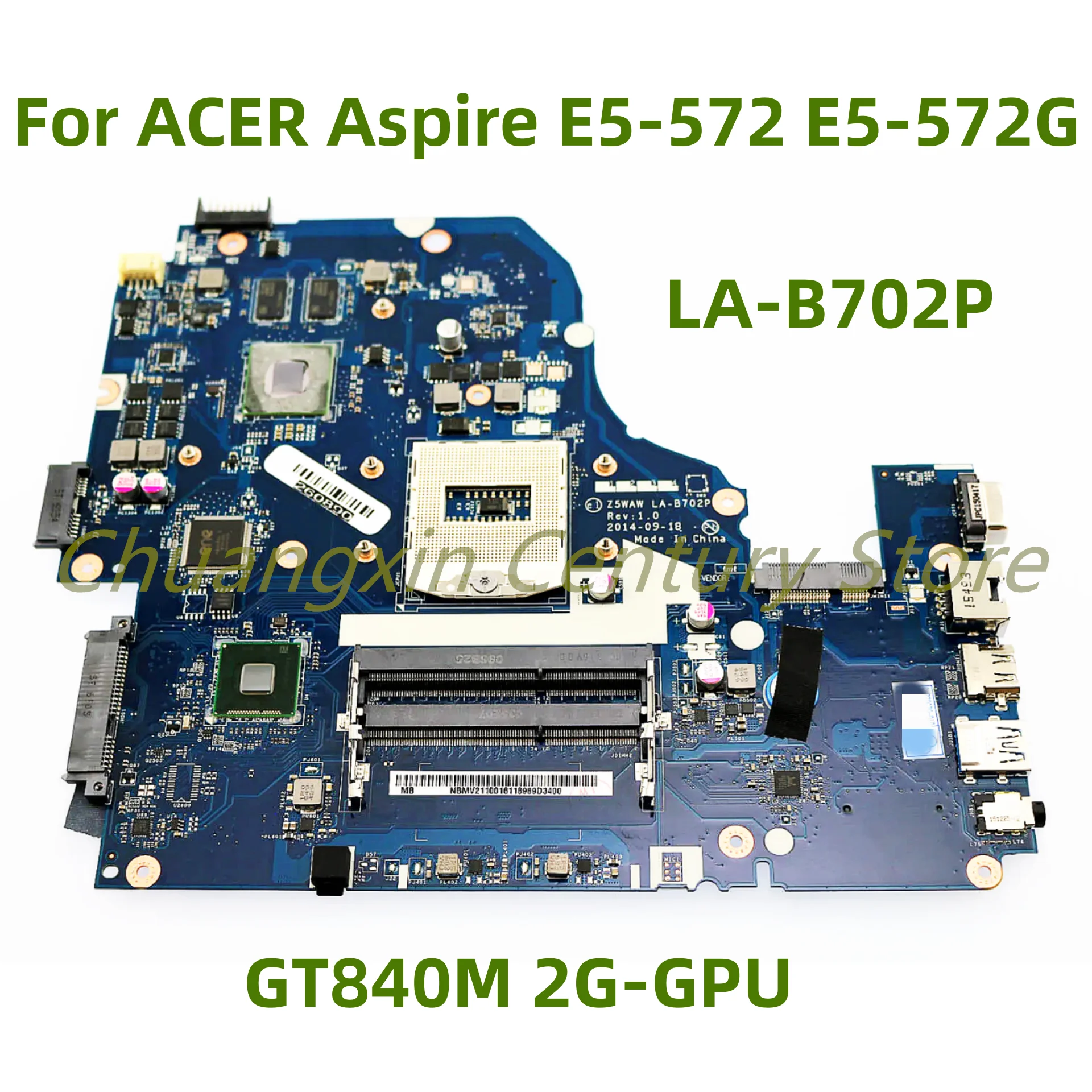 For  Acer A5WAH LA-B702P E5-572G E5-572 NBMQ011001 motherboard LA-B702P with GT840M/940M original mainboard 100% fully tested