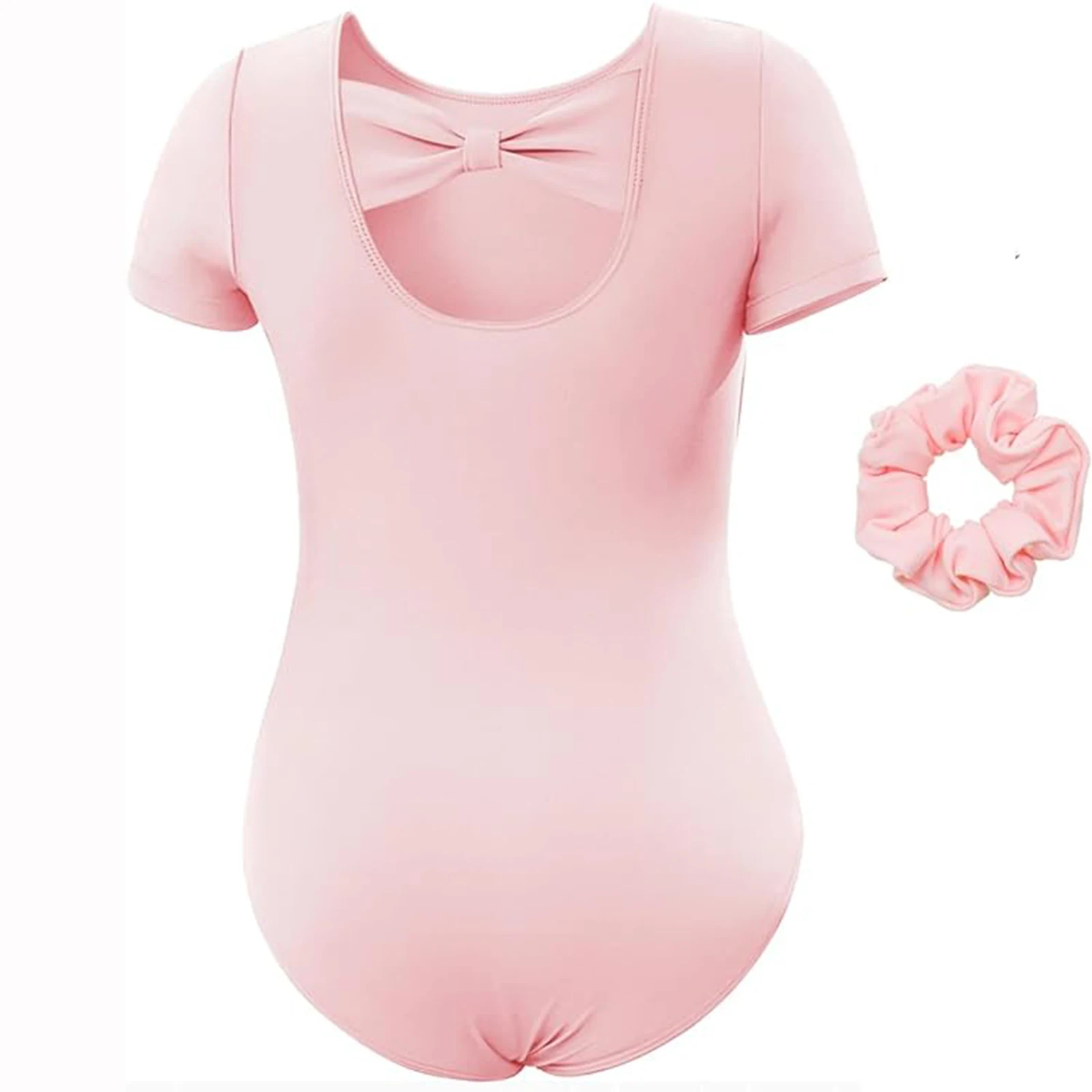 AOYLISEY الفتيات الباليه الرقص ضربة الظهر ثياب قصيرة الأكمام الجمباز داخلية تجريب أعلى طفل البطن رومبير المرحلة زي