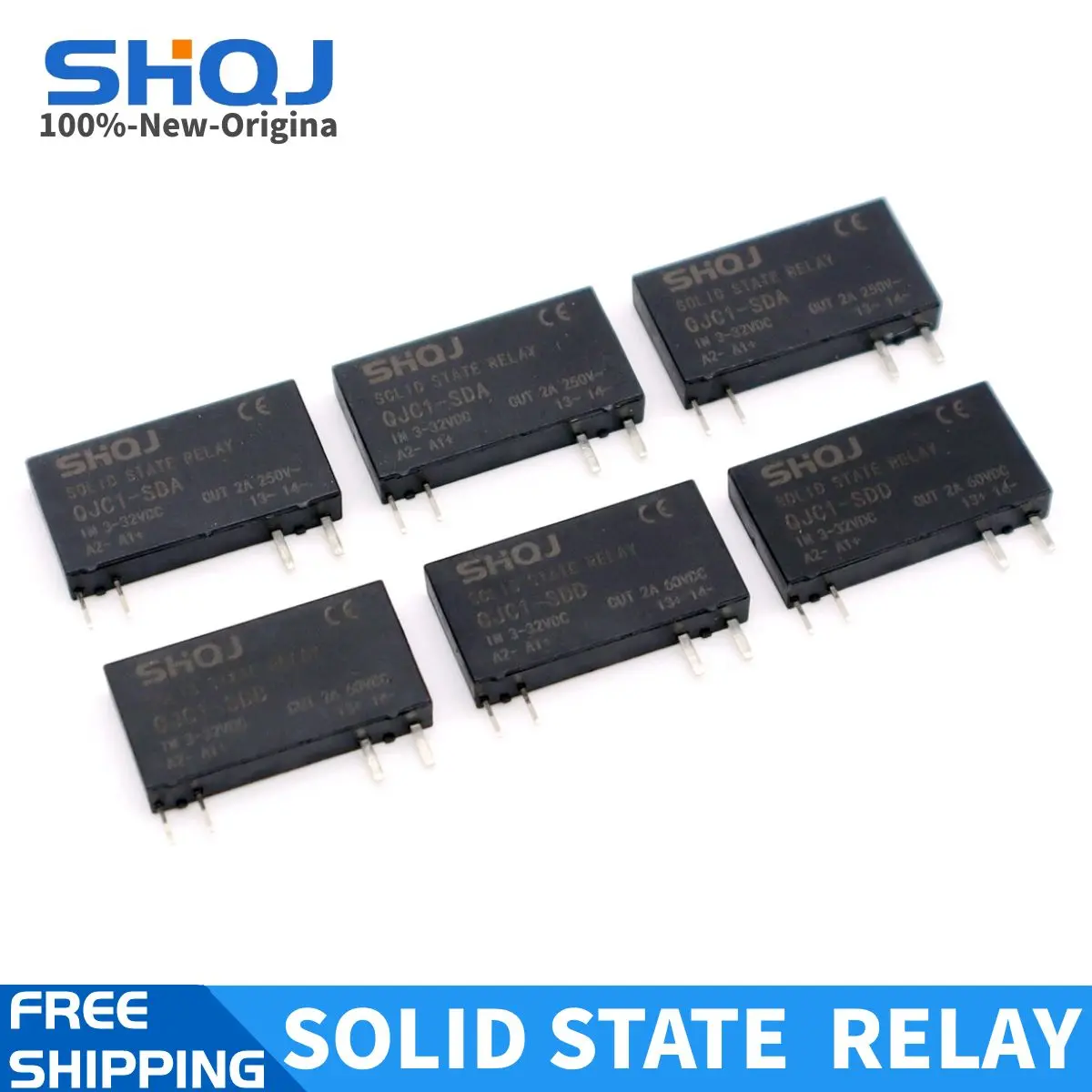 SHQJ SSR RELAY QJC1-SDD SDA IN 3-32VDC OUT 2A 60VDC 250VAC DC-DC DC-AC 2A SSR Wafer relay 100%-new-original